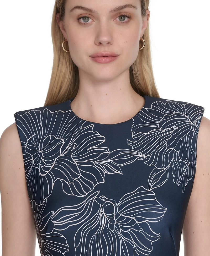 Calvin Klein Petite Sleeveless Scuba Sheath Dress