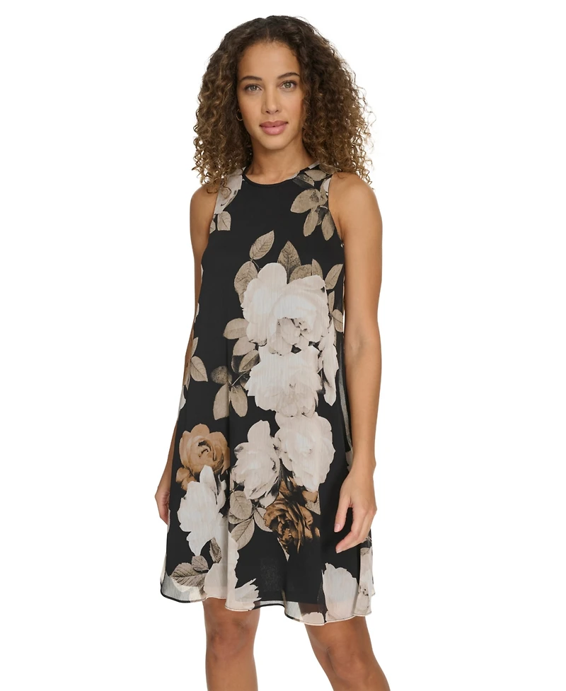 Calvin Klein Women's Sleeveless Chiffon Shift Dress