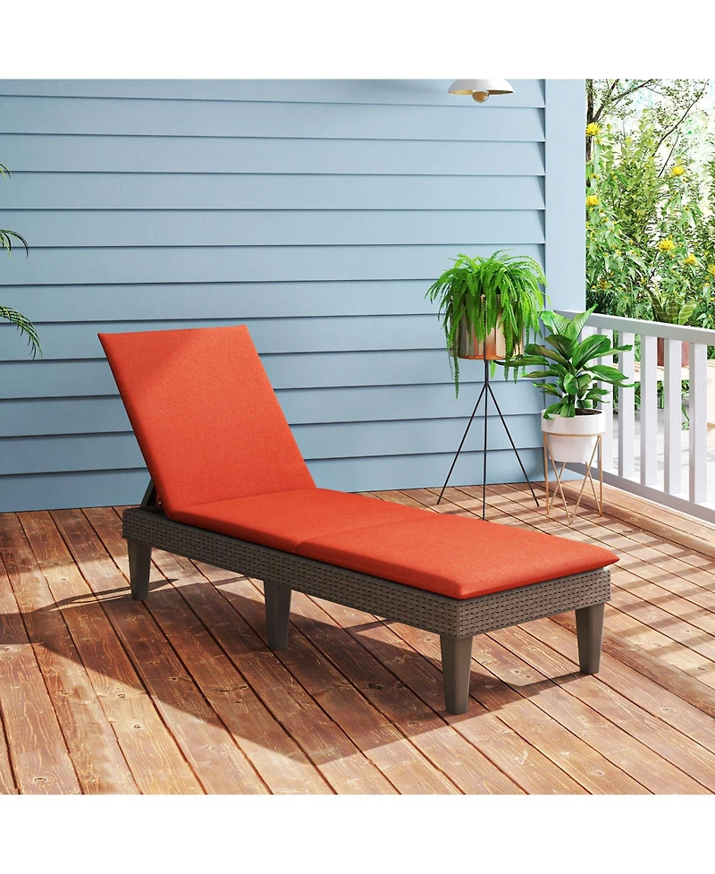 Gymax 2PCS Patio Lounge Chair Recliner Chair w/ 3-Position Adjustable Backrest & Cushion