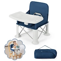 Slickblue Toddler Portable Booster Seat with Straps and Double Tray