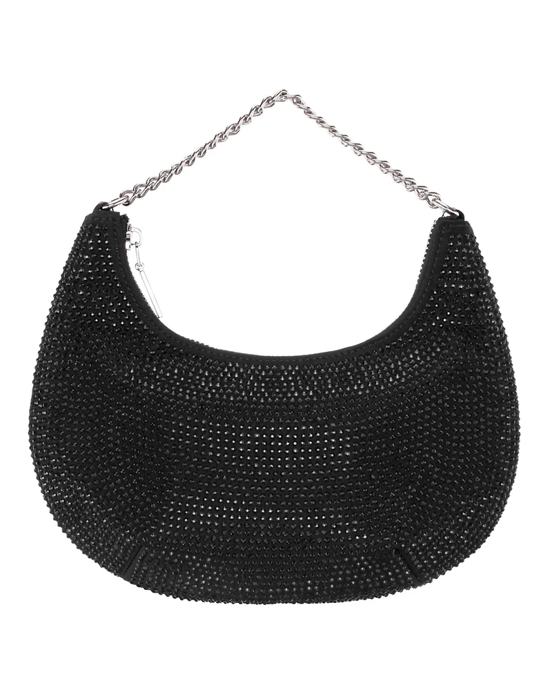 Nina All Over Crystal Crescent Moon Crossbody Bag