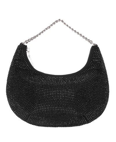 Nina All Over Crystal Crescent Moon Crossbody Bag