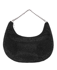 Nina All Over Crystal Crescent Moon Crossbody Bag