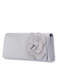 Nina Large Crystal Flower Slim Clutch Bag