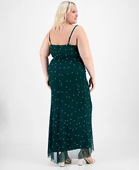 B Darlin Trendy Plus Emma Faux-Pearl Beaded Gown