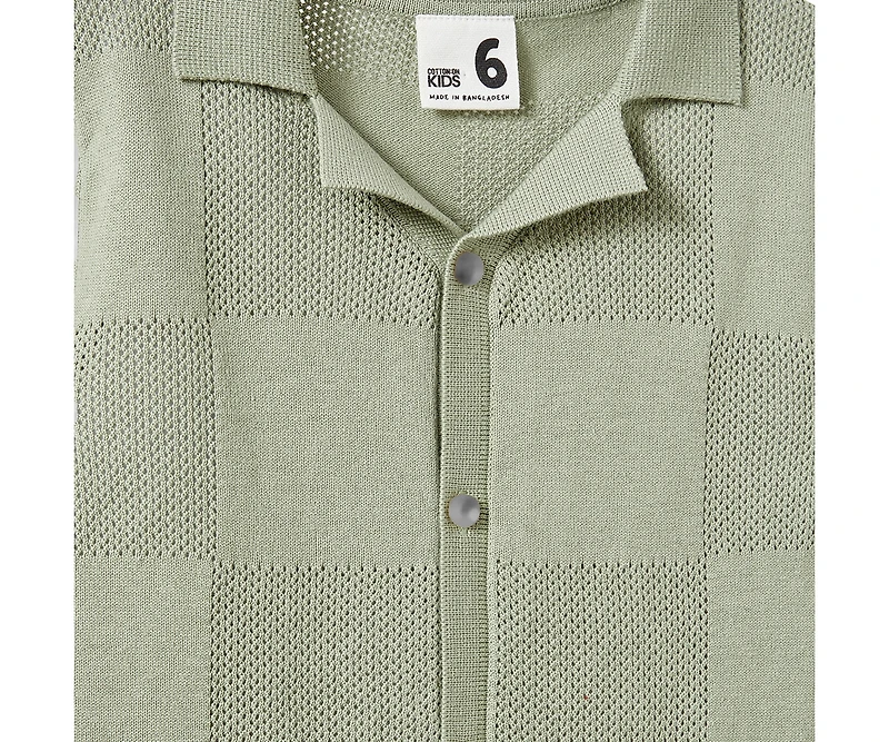 Cotton On Little Boys Little/Big Knitted Short Sleeve Shirt