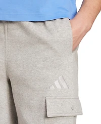adidas Men's All Season Fleece Loose Cargo Open Hem Pants
