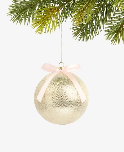 Holiday Lane Gilded Glamour Gilded Glamour Bow-Trim Satin Ball Ornament, Macy's Exclusive