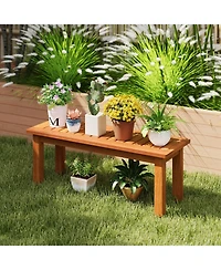 Wooden Plant Stand Outdoor Indoor Solid Wood Flower Pot Holder Display Shelf