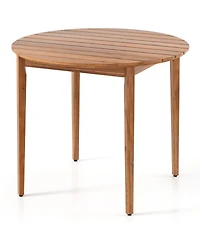 Slickblue Acacia Wood Round Outdoor Dining Table for 4 People