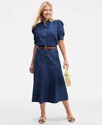 On 34th Women's Denim Flared Midi Skirt, Exclusively at Macy's