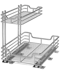 Household Essentials Glidez 12 W Steel Pull Out Storage Organizer 2 Tier Design Chrome