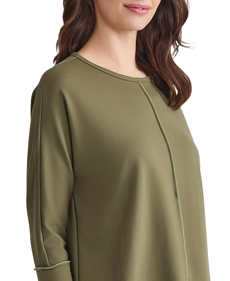 Jones New York Women's Exposed Seam 3/4-Sleeve Top