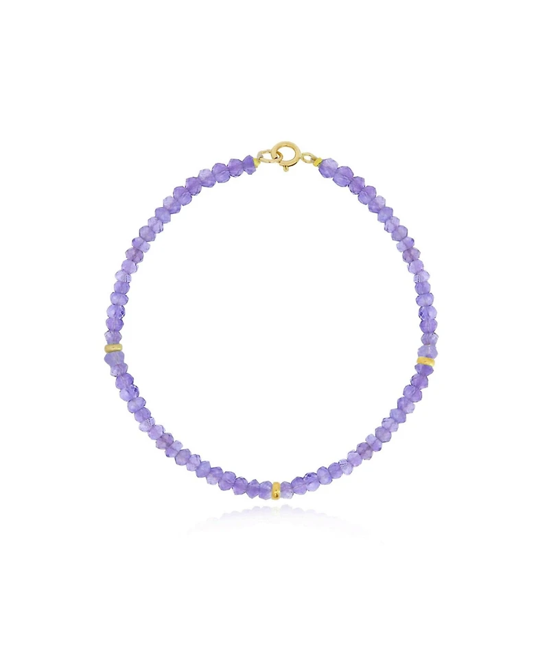 The Lovery Amethyst Bead Bracelet 14k Gold