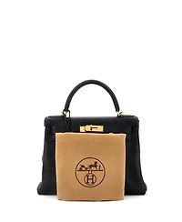 Pre-Owned Hermes Kelly Handbag Clemence with Gold Hardware