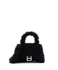 Pre-Owned Balenciaga Small Fluffy Hourglass Top Handle Bag Faux Fur