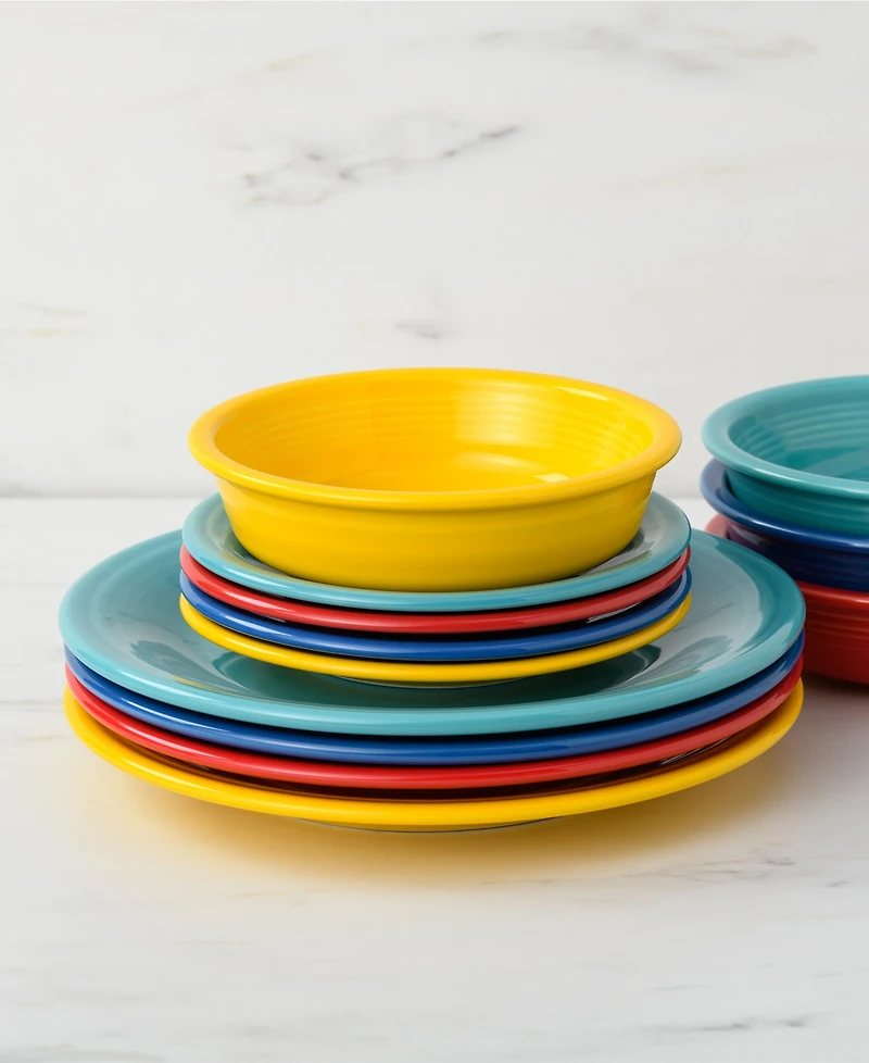 Fiesta Vibrant Classic Rim Salad Plates, Set of 4