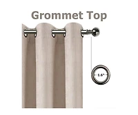 Kate Aurora Hotel Chic 2 Pack Light Filtering Grommet Top Window Curtains - 52 in. W x 84 L, Rose/Pink