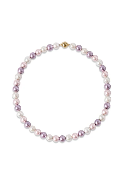 Lydia Purple Shell Pearl Strand Choker Necklace