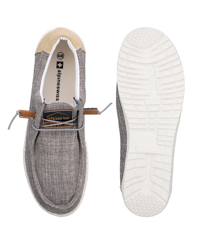 Alpine Swiss Men's Flynn Boat Shoes Lightweight Slip-On Loafers Moc Toe Sailing Deck Shoes Breathable Summer Travel Shoes Light Enough to Float
