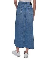 Dkny Jeans Women's High Rise Cotton Denim Maxi Skirt - Jee