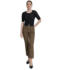 Dkny Jeans Women's Animal Print High Rise Cropped Flare - Nkz