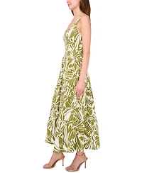 CeCe Women's Cotton-Blend Printed Sleeveless Maxi Dress