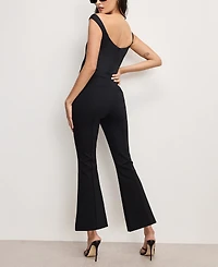 Good American Women's Soft-Stretch Ponte Kick-Flare Pants