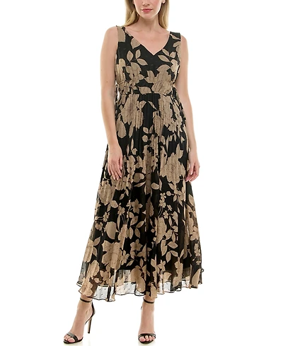 Taylor Women's Sleeveless Chiffon A-Line Dress