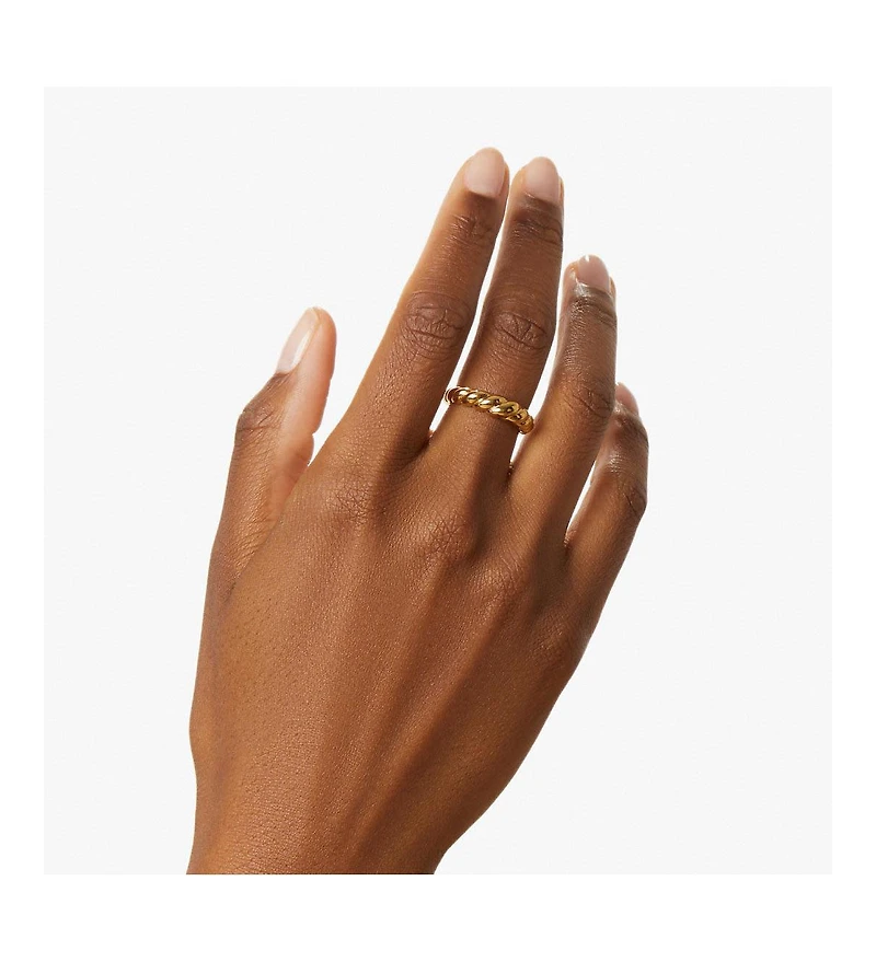 Ana Luisa Gold Twist Ring - Rope Slim