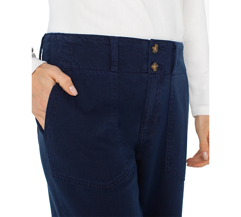 Liverpool Los Angeles Women's Utility Patch Pocket Wide Leg Pants