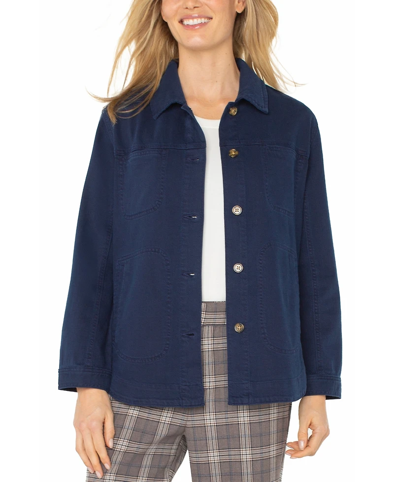 Liverpool Los Angeles Women's Button-Front Shirt Jacket