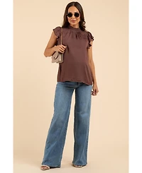 Pinkblush Blue Wide Leg Maternity Jeans
