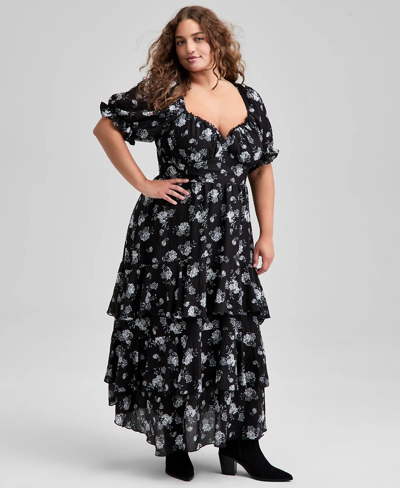 And Now This Trendy Plus Puff Sleeve Dress, Macy's Exclusive