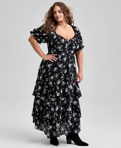 And Now This Trendy Plus Puff Sleeve Dress, Macy's Exclusive