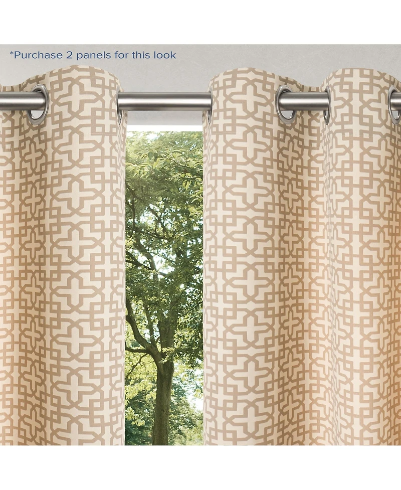 Awesome Home Outdoor Window Covering Cabana Trellis Grommet Single Panel, 52"Wx 96"L