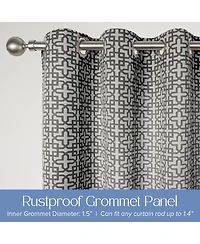 Outdoor Window Covering Cabana Trellis Grommet Single Panel, 52"Wx 84"L