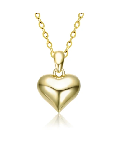 14K Gold Plated Sleek Heart Pendant Necklace