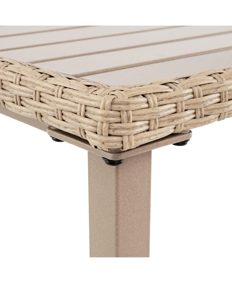 Slickblue Outdoor Patio Bar Table Heavy Duty Rectangle Metal Frame