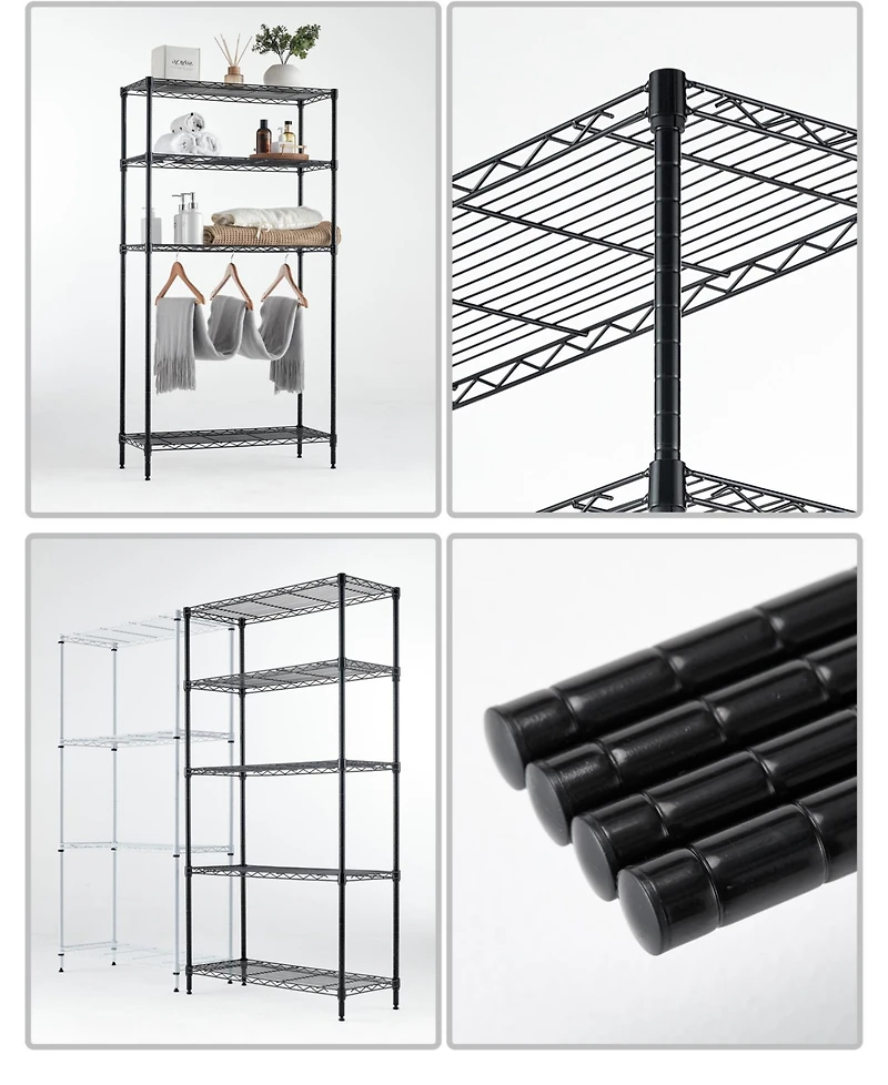 Standing Wire Shelving Metal Storage Rack Adjustable Shelves