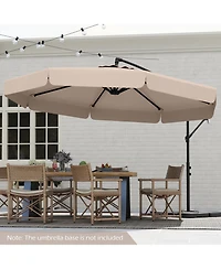 Patio Cantilever Umbrella with Cover Tilt Adjustment and Ruffled Edge