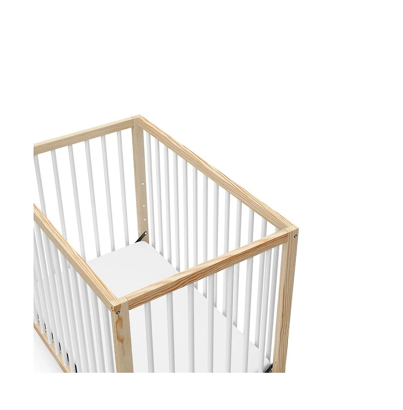 Graco Teddi 4-in-1 Convertible Mini Crib - Natural with White