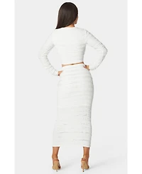 Bebe Women's Ruffle Lace Two Piece Skirt Set