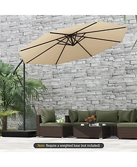 Slickblue Outdoor Hanging Umbrella with Sturdy Base – Offset Cantilever Style for Patio or Garden Use