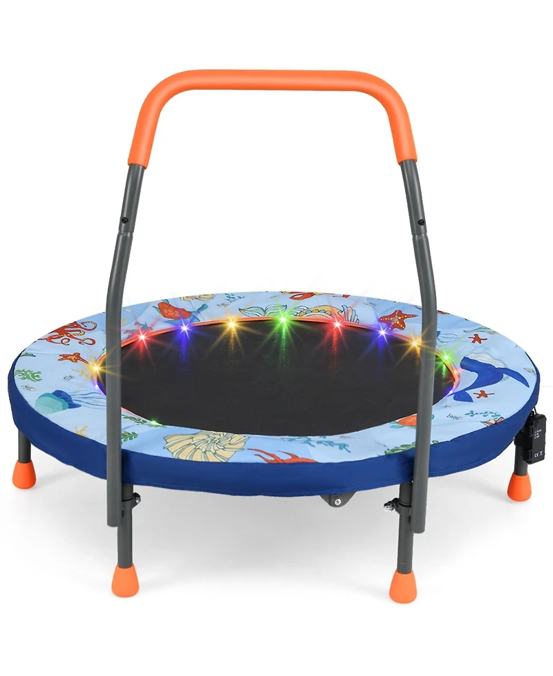 Mini Trampoline Folding Small Rebounder for Kids with Lights