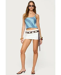 Edikted Women's Saul Stripey Sequin Knit Top