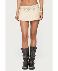 Edikted Women's Lovina Grommet Pleated Mini Skort