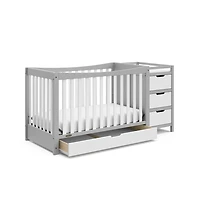 Graco Remi All-in-One Convertible Crib with Drawer and Changer (Pebble Gray)