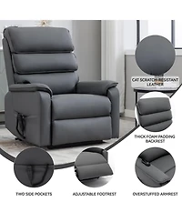 Casainc Dual Motor Infinite Position Up to 350 Lbs Power Lift Recliner Chair with Power-Remote, Heat Massage and Heavy Duty Motion Mechanism