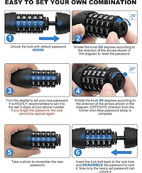 Nakto Bike Lock, Feet Bicycle Cable